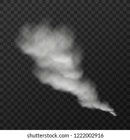 Vector Illustration Of White Smoke Stack On Transparent Background