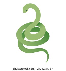 Vector illustration of a white snake coiled in a coil