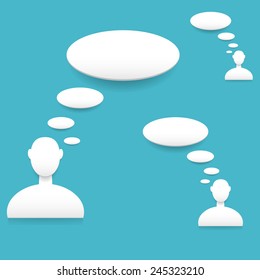 Vector illustration with white speech bubbles
