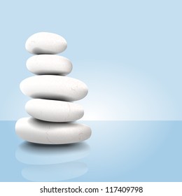 Vector illustration of a white stack of zen spa stones