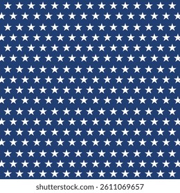 Vector illustration, white stars on blue background, square background. Vector with space for copy, text and ads, suitable for print packaging and advertising. Illustration for 4th of July, memorial