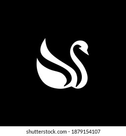 Vector illustration of white swan icon