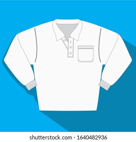 Vector illustration, White sweater on blue background.