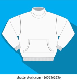 Vector illustration, white sweater with pockets. The design with different clothes and style of them could be found in my portfolio. Eps10.