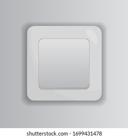 Vector illustration white switches and socket electric, Wall switch. Power electrical socket electricity turn of and on.