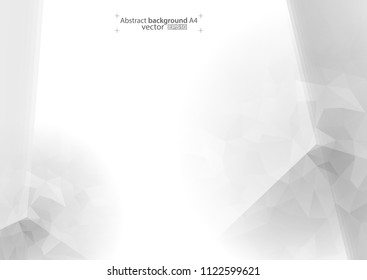 Vector illustration of white textured background. Geometric poligonal design. Template can be used as blank, poster, banner, wallpaper, cover. Light grey color.