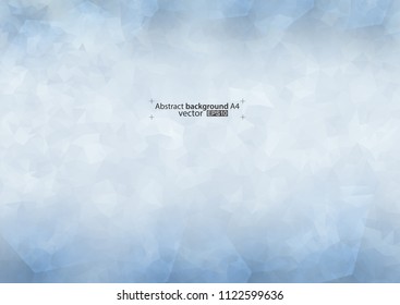 Vector illustration of white textured background. Geometric poligonal design. Template can be used as blank, poster, banner, wallpaper, cover. Light blue color.