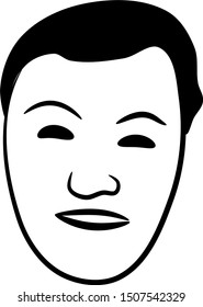  vector illustration of white theater masks sign representing drama