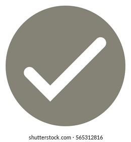 Vector Illustration of White Tick with Gray Background Icon
