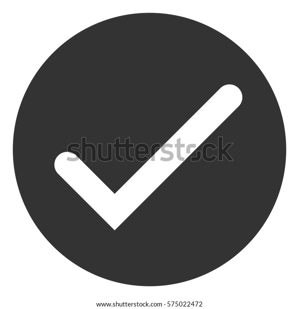 Vector Illustration White Tick Icon Black Stock Vector (Royalty Free