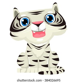 Vector Illustration of a White Tiger