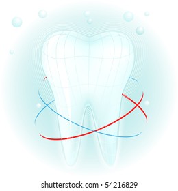 Vector illustration of white tooth.