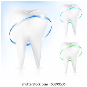 Vector illustration of white tooth.