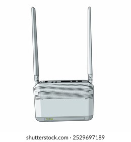 Vector illustration of a white wifi modem device, for home, office and other internet networks