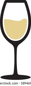 Ilustración vectorial de la copa de vino blanco