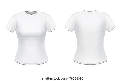 Vector illustration of white women's T-shirt