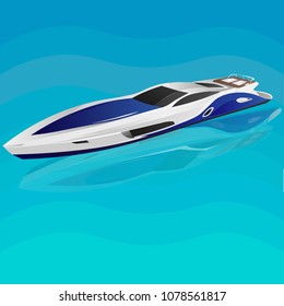 Vector Illustration White Yacht Bussines Class