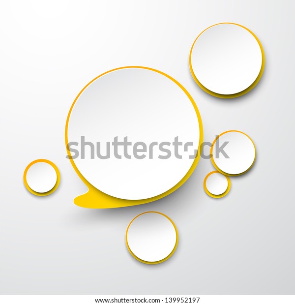 Vector Illustration White Yellow Paper Round Stock Vector (Royalty Free