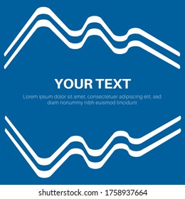 Vector illustration of white zigzag lines and text on blue background. Poster, poster, file cover design.