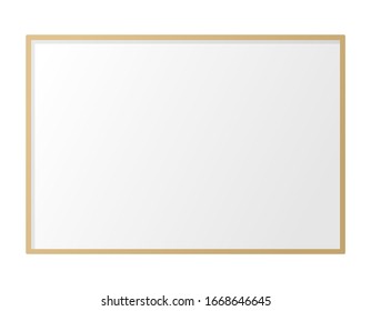 Vector illustration of whiteboard on white background. Horizontal position.