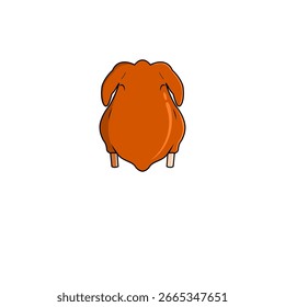 vector illustration of a whole fried chicken