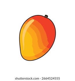 Ilustración vectorial de mango maduro entero
