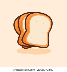 Vector illustration whole and sliced white bread bakery products pastries dough food vector flat cartoon food
