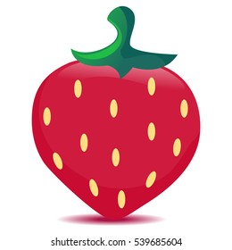 Vector Illustration of Whole Strawberry