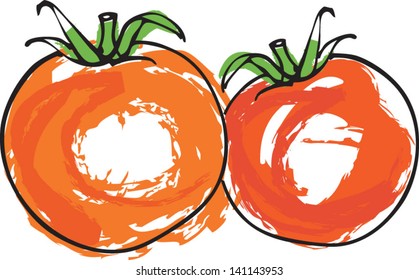 Vector illustration of whole tomatoes