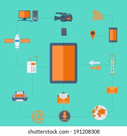 vector illustration of wi fi technology connected with mobile phone