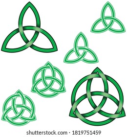 Vector illustration of Wicca symbol, Wiccan Triqueta entwined with circle, all on white background