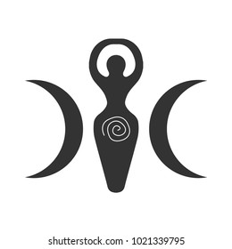 Vector illustration for Wiccan community: Spiral Goddess also known as Luna or Triple Goddess symbol. Triple Spiral deity symbol.