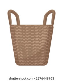 Vector illustration of  wicker basket.