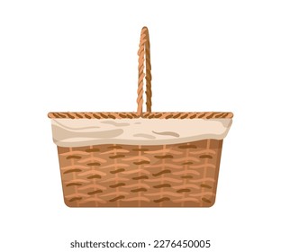 Vector illustration of  wicker basket.