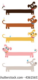 Vector illustration  of a wiener Dachshund dog shaped banner. Each is on a different layer.