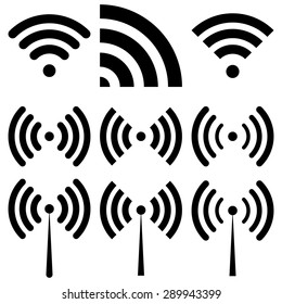 Vector illustration of wi-fi. Flat design.