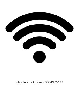 Vector illustration. Wi-Fi geometric icon, wireless internet sign on white background. Flat style. User interface element.