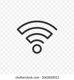 Vector illustration of wifi icon in dark color and transparent background(png).