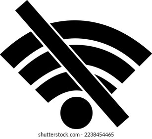 Vector illustration of wifi icon disabled or offline