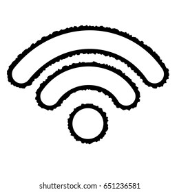 Vector Illustration  of wifi icon doodle. EPS8.