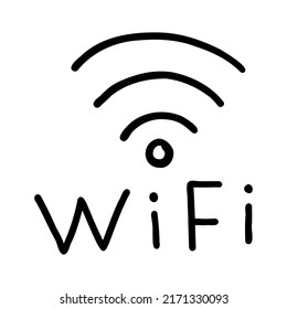 VECTOR ILLUSTRATION OF A WI-FI ICON ISOLATED ON A WHITE BACKGROUND. DOODLE DRAWING BY HAND