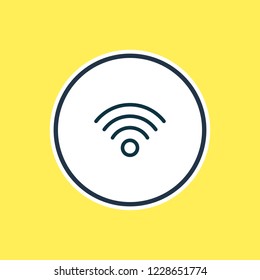 Vector illustration of wifi icon line. Beautiful music element also can be used as internet icon element.