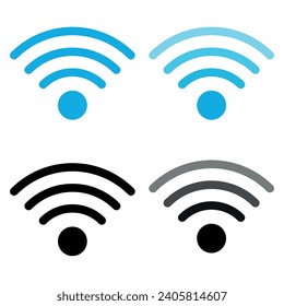 Vector illustration. Wi-fi icon set.