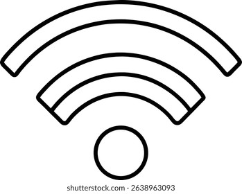 Vector Illustration of Wifi Line Art for Broadband Connections and Hotspot Services