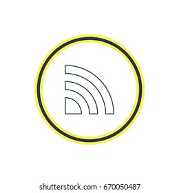 Vector Illustration Of Wifi Outline. Beautiful Internet Element Also Can Be Used As Wireless Network  Element.