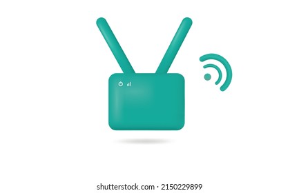 vector illustration wifi router 3d icon desing template