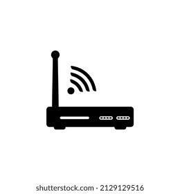 vector illustration of wifi router modem connection, black color, suitable for icons, templates, etc