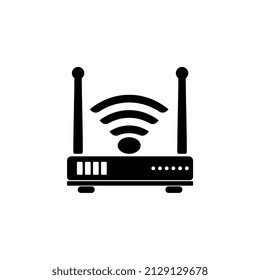 vector illustration of wifi router modem connection, black color, suitable for icons, templates, etc