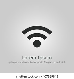 Vector illustration of Wifi sign icon on grey background.