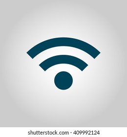 Vector illustration of Wifi sign icon on grey background.